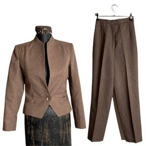 Vintage 70s Jo Hardin Pantsuit Neutral Brown Size4 VINTAGE (XS-S) Blazer Pants S